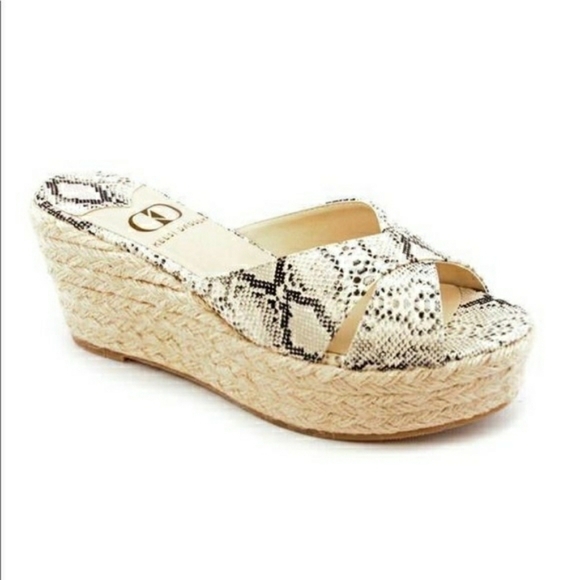 Kelsi Dagger Bianca Espadrille Snake Sandal Wedges - Picture 1 of 12